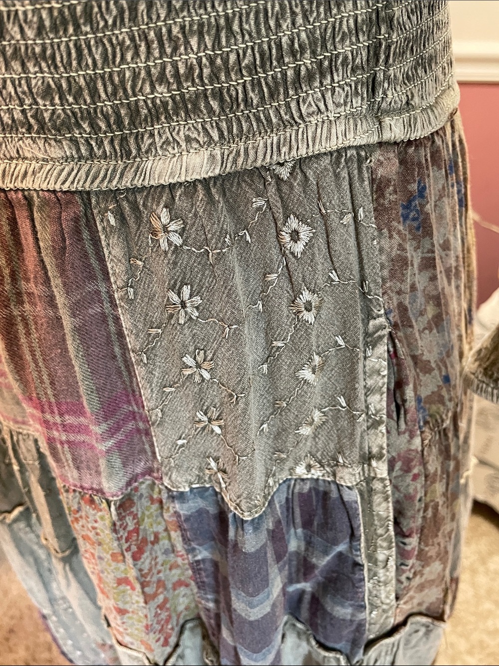 Bohemian /. Boho /Hippie Patchwork Maxi Dress Young Threads - Picture 11 of 14
